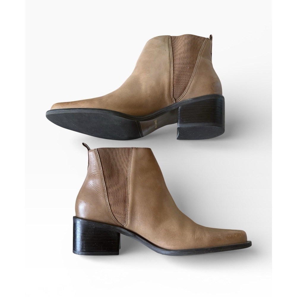 NICOLE Leather "Lake" Boots 2" Heel Women's US 7.5M Made In Brazil Original Box - Picture 5 of 13